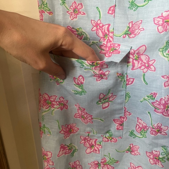 Lilly Pulitzer Floral Dress Vintage Blue Pink Floral 2 - Picture 6 of 8